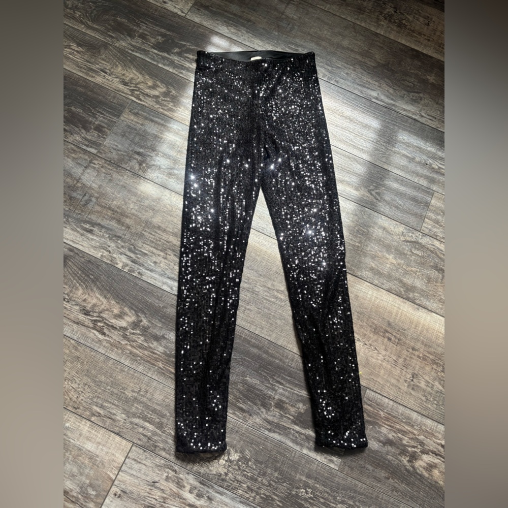 H&M Black Sequin Wide-Leg